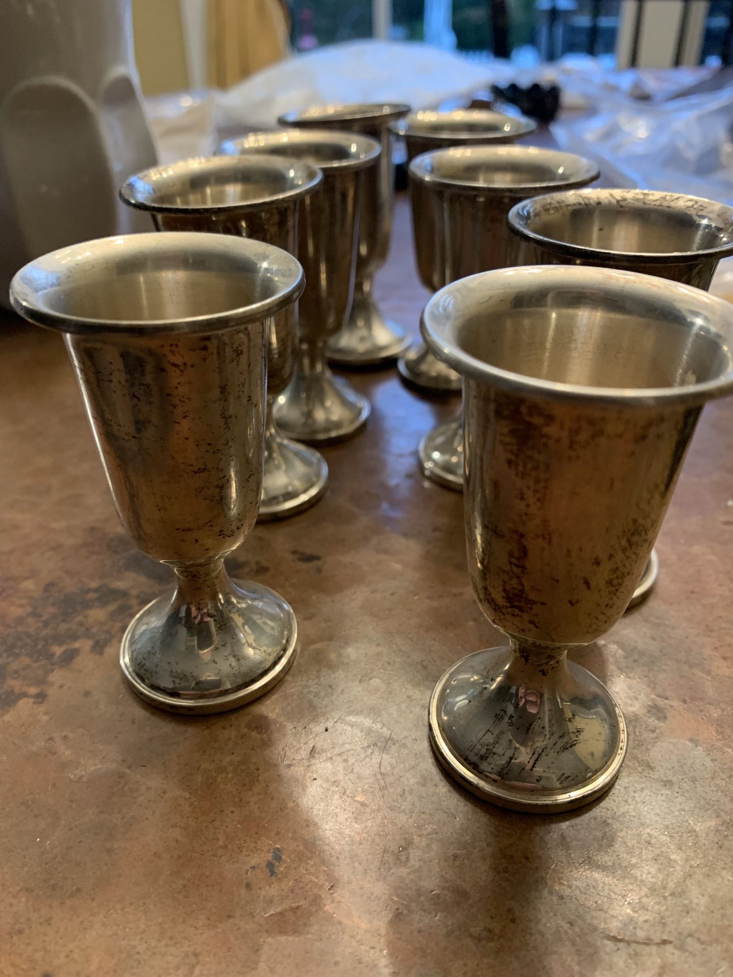 Set Of 8 Sterling Silver Cordials