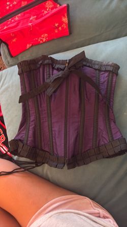 Purple and black corset heavy duty
