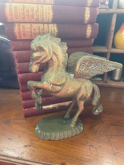 Vintage Brass Winged Horse 