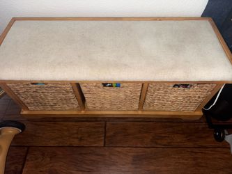 Storage bench with bins