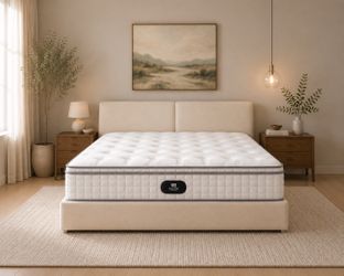 AirFrame King Size Bed Frame with Ergonomic Foam Cushioned Headboard Whit Mattress