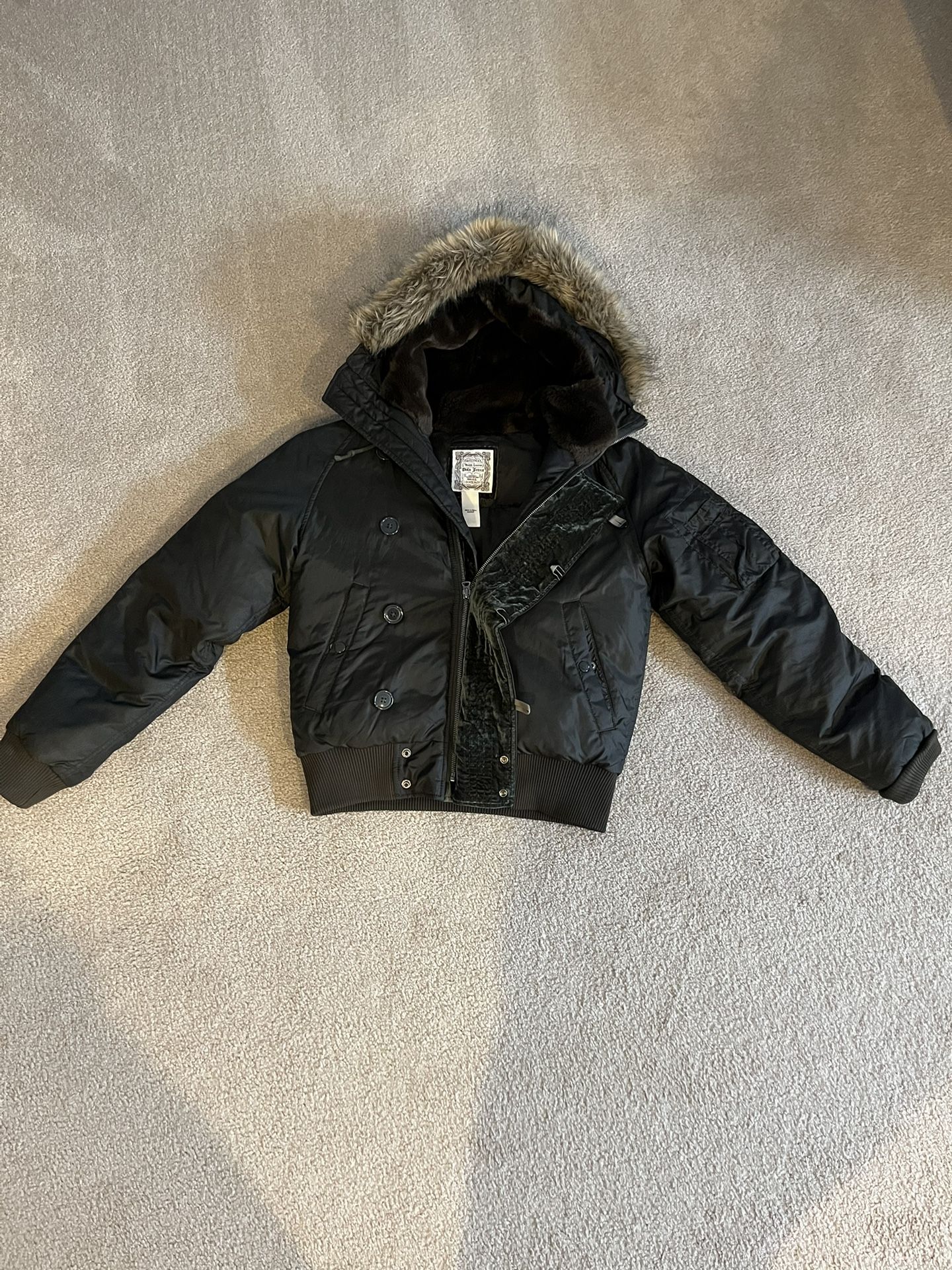 Ralph Lauren Polo Puffer Jacket with Faux Fur Hood size Small