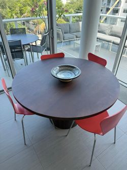 Brown 54" Acacia wood table