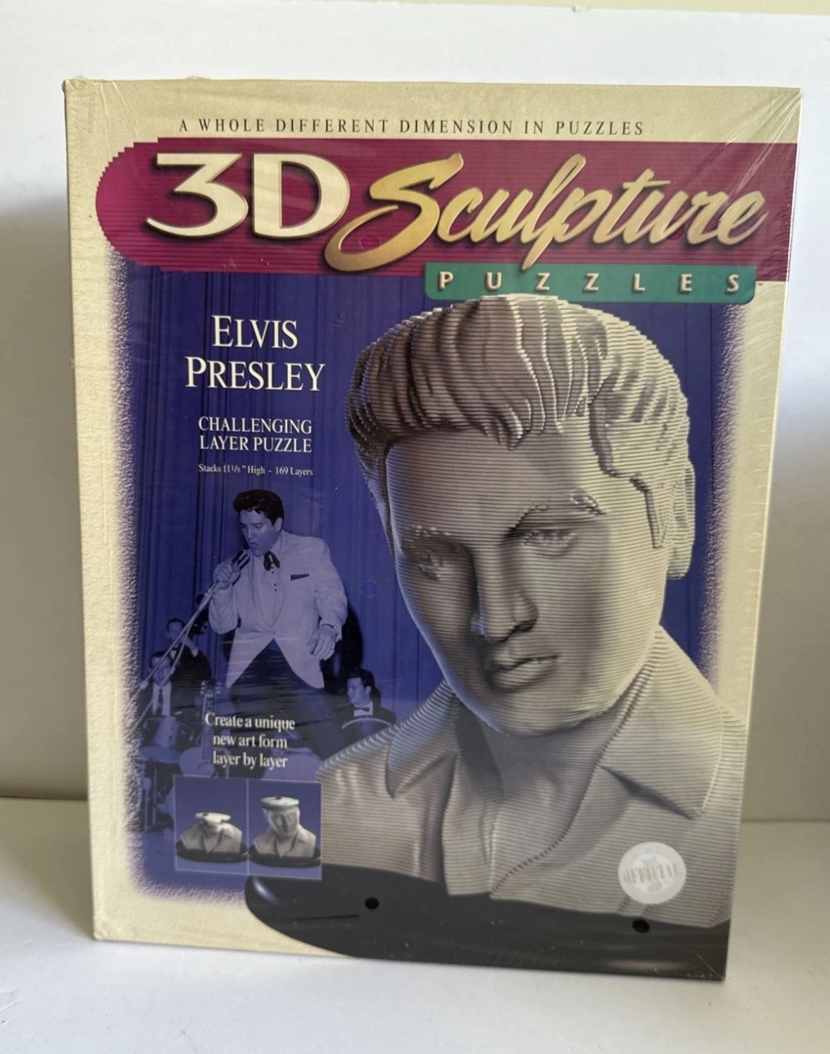 ELVIS PRESLEY 3 D SCULPTURE PUZZLE, NEW, BOX IS SHELF WORN