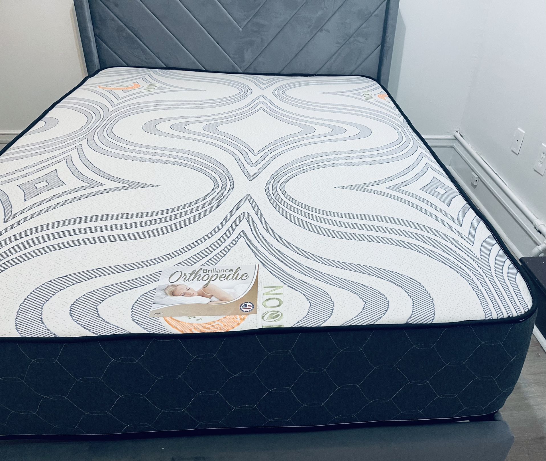 Queen Bed Frame+ Mattress 12”thick Brand New Delivery Available
