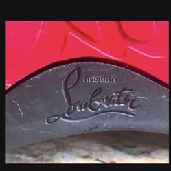 Christian Louboutin LOU SPIKES FLAT PAT/Size 12.5 High Top Sneakers Black/Gold