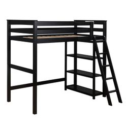 New Twin Loft Bed with Shelves (Can Deliver)
