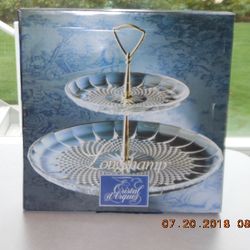 Longchamp 24% Leaded Crystal 2-Tier server