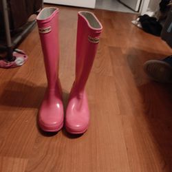 Hunter Pink Barbie Boots. Rarely Worn 