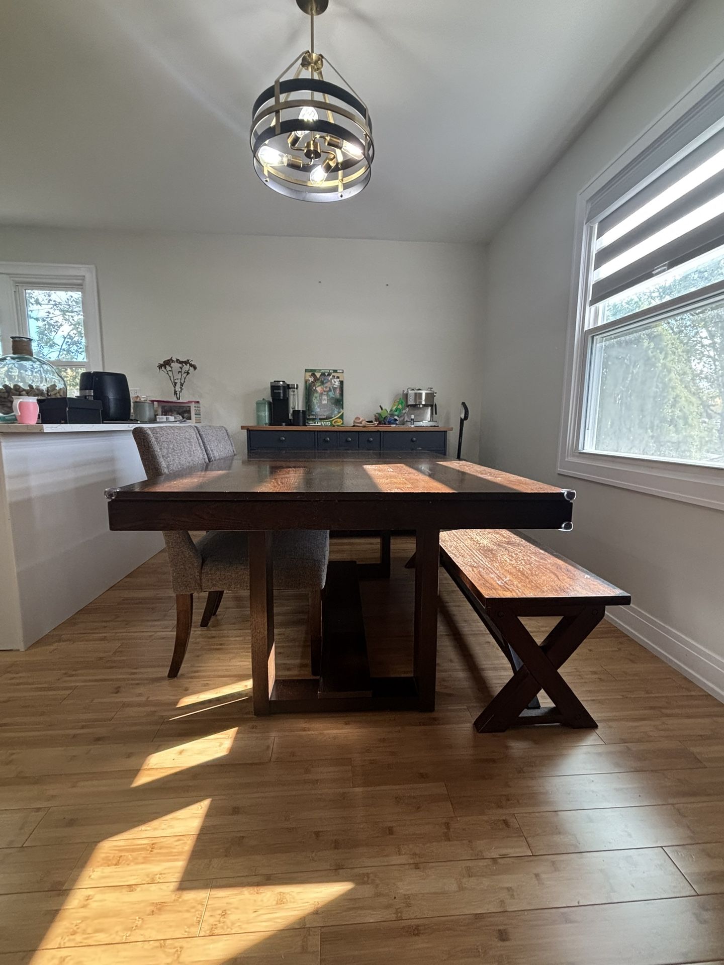 Kitchen Table With Two Chairs And Bench 