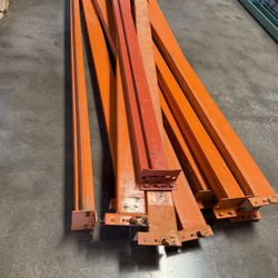 “Heavy-Duty Pallet Rack Beams – Warehouse Shelving – Orange”