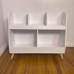 Like New 2-Tier Kids Toy Storage Organizer Mid Century Modern Bookshelf