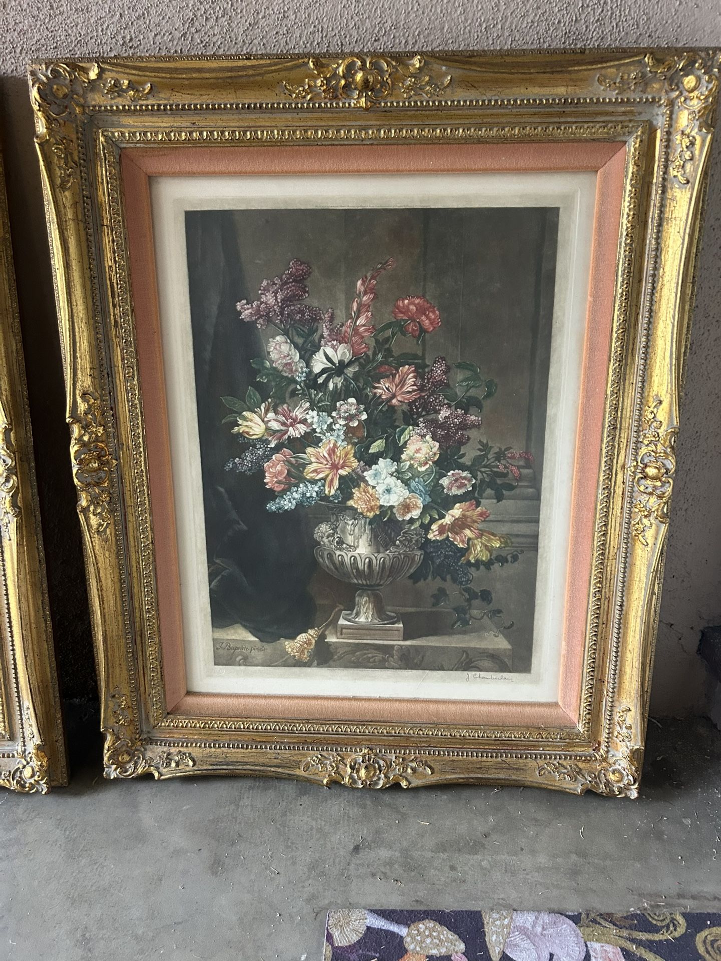 Two Floral Prints Framed