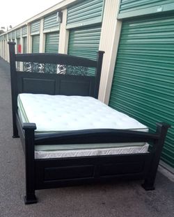 FULL BED FRAME WITH BOX SPRING AND MATTRESS