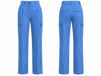 NWT Banana Republic High Rise Straight Cargo Pants Womens 4 Serenity Blue Twill