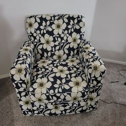 Navy Floral Arm Chair