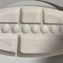 Vintage Ceramic Serving and Deviled Egg Tray 1959