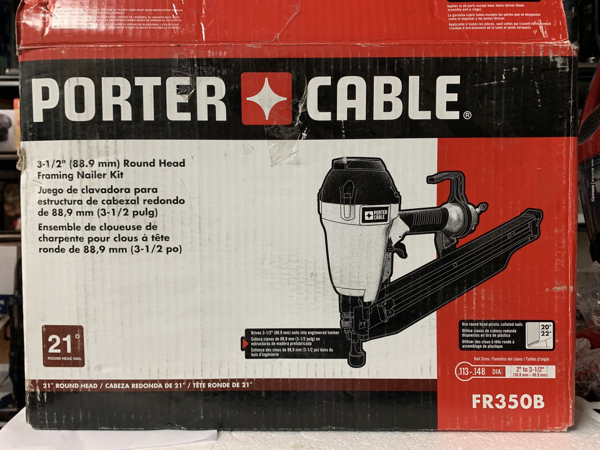 Porter canble round head framing nailer kit 3-1/2 (88.9mm)