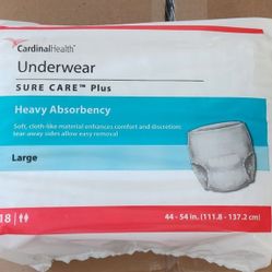 Cardinal Health Underwear Adult Diaper Size L 18 ct