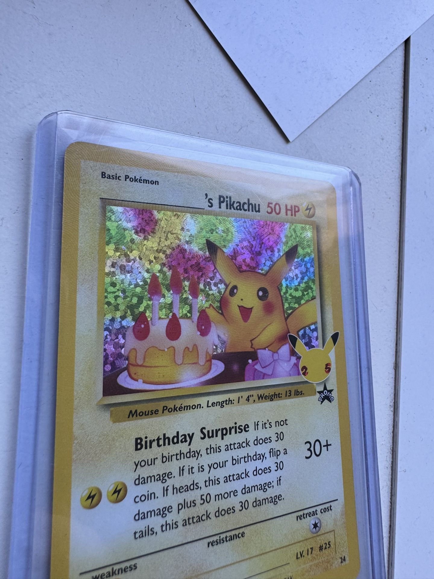 Birthday Pikachu Pokemon Card
