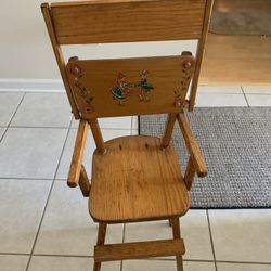 Antique Wood Doll Cass Toys High Chair