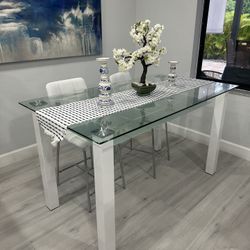 Glass Dining Table & 4 Chairs