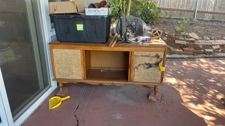 Vintage Record Player Table And Speakers