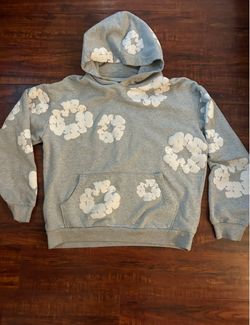 Grey denim tear