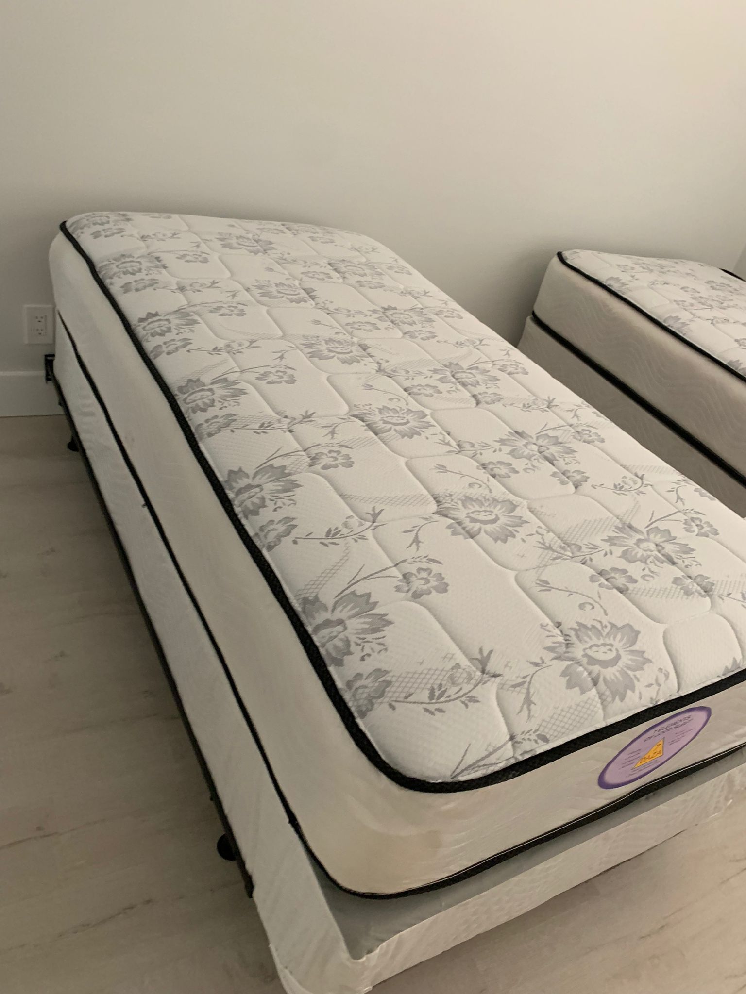 New Twin Mattress  And Box Spring 2pc Bed Frame Is Not Included 