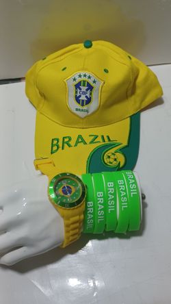 Brazil Worl Cup Ready 1 hat 1 watch and 5+5 bracelets. All $25