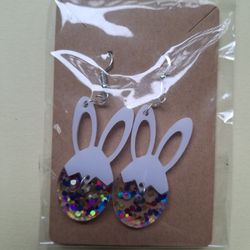 Handmade Acrylic Bunny Earrings