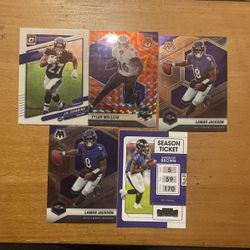 BALTIMORE RAVENS 5 CARD LOT 