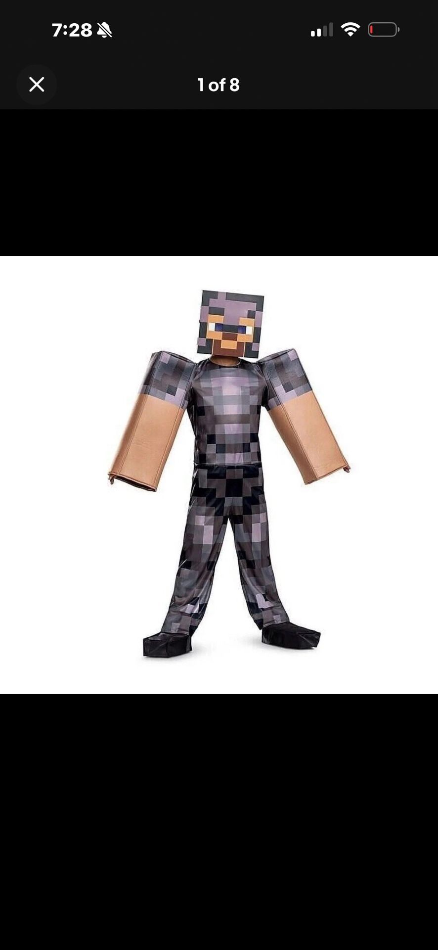 Minecraft Boys Costume New 8-10