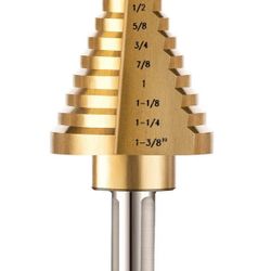 ZELCAN 10 Sizes Titanium Step Drill Bit