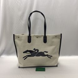 Longchamp Large Canvas Tote Shoulder Bag Travel Bags