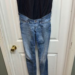 Maturity Mama Skinny High Rib Size 8 Inseam31 1/2” By H&M Good Condition 