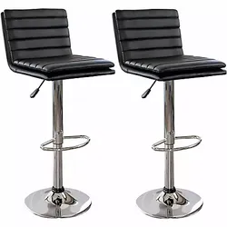 AmeriHome 2-Tone Padded Bar Stools, 2-Pack, 30 in.,Two Tone