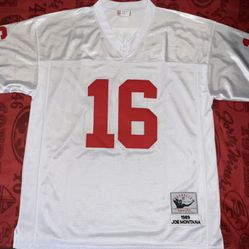  San Francisco 49ers Joe Montana Mitchell and Ness  #16 White / Red  Jersey Stitched Men’s Size XL !! NEW WITH TAGS 