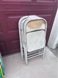 6 metal chairs