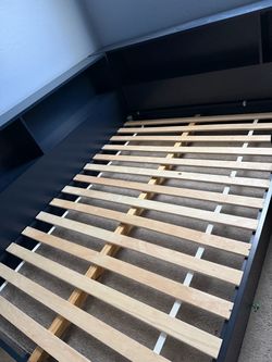 Book shelf full size bed frame
