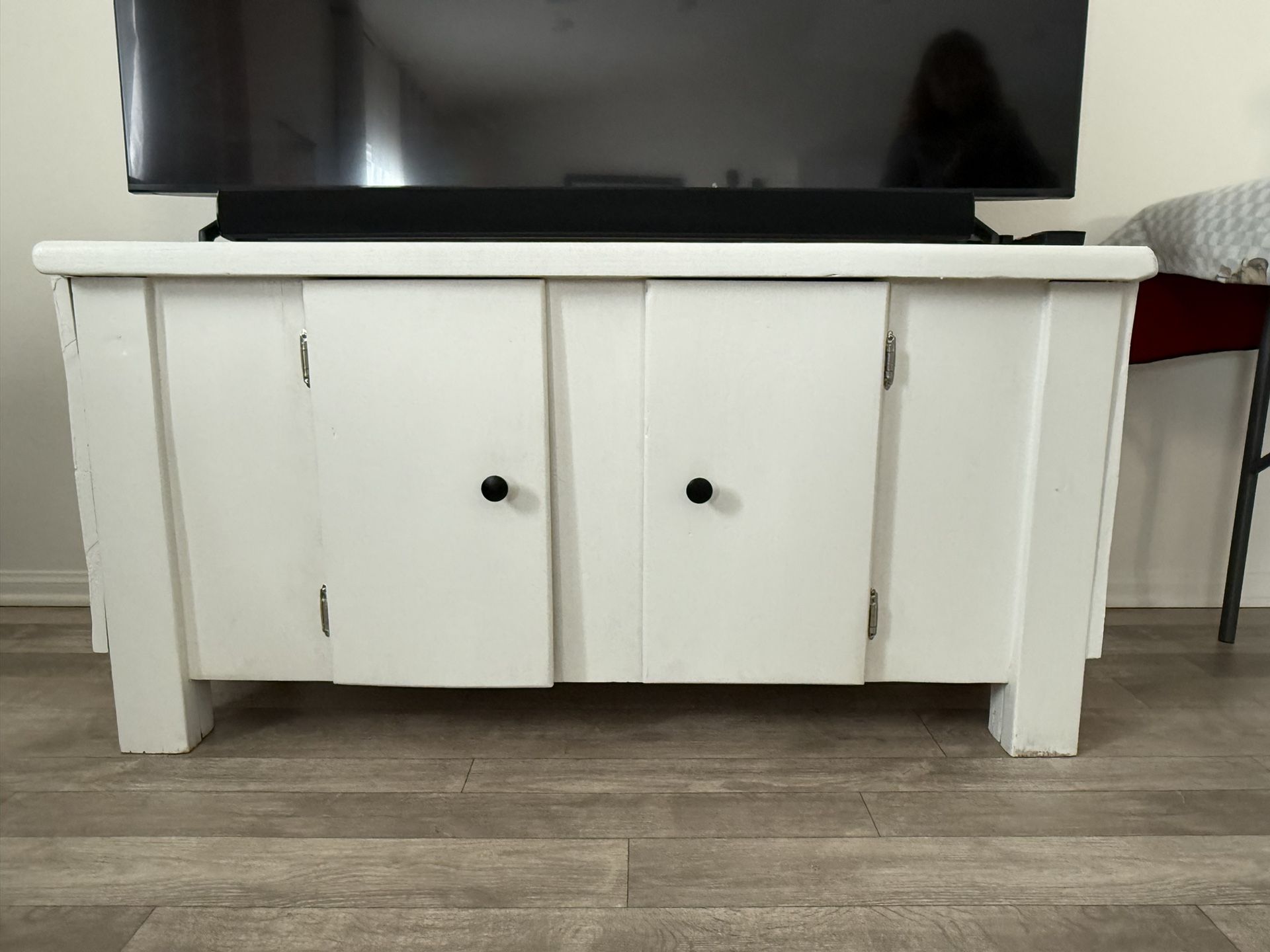 Rustic Style White TV Stand