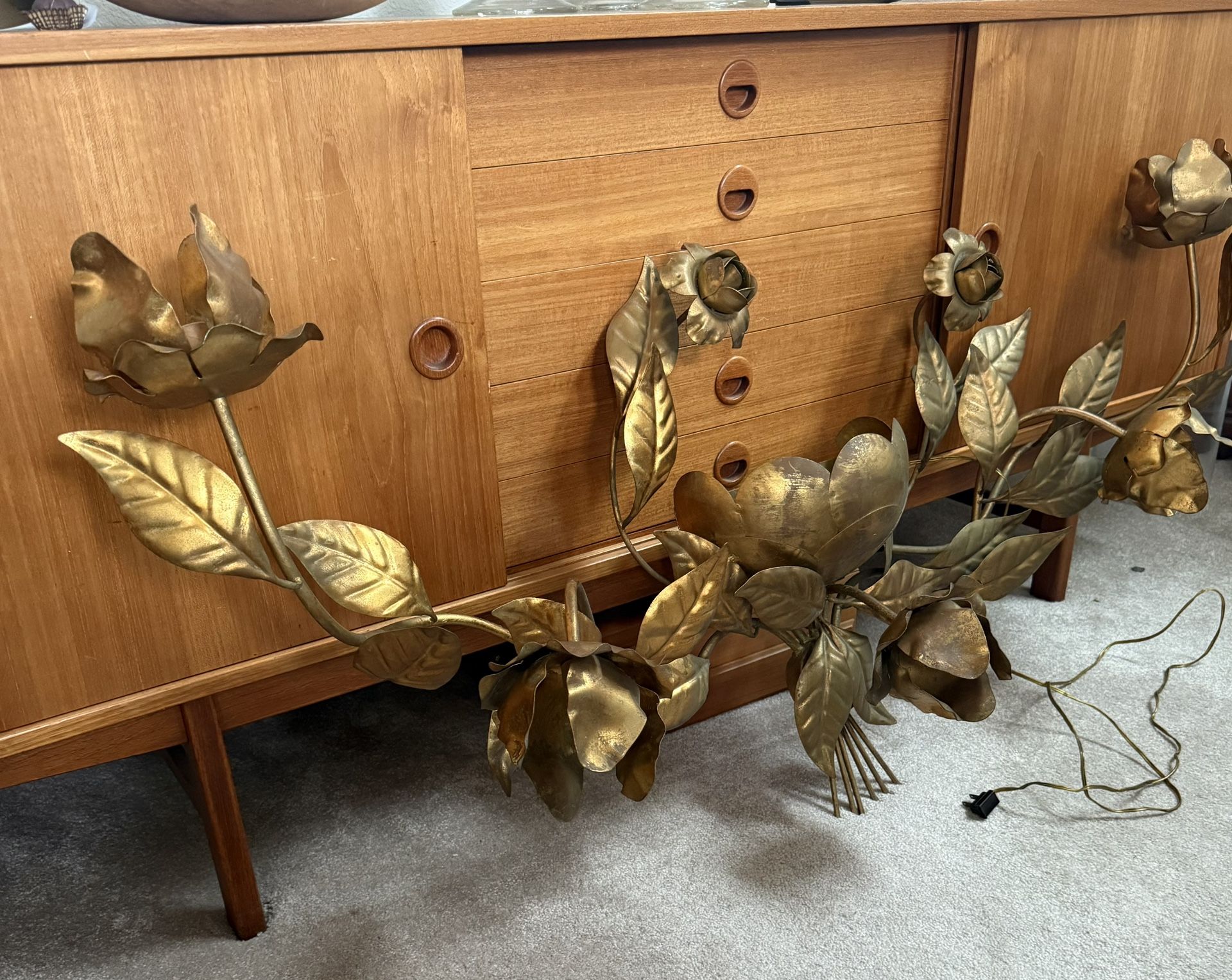 Vintage Brass Italian Electric Wall Sconce
