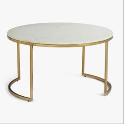 Pottery Barn Delaney Round Coffee White Marble