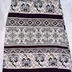 Patterned Body Con Long Skirt. Size XS. Rue 21