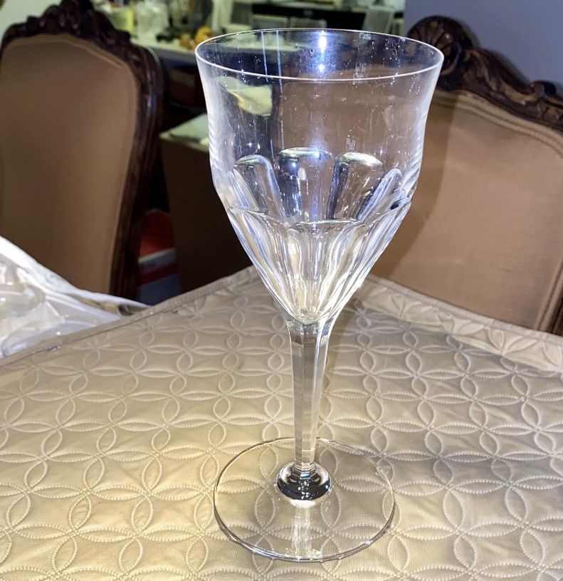 【プリント2枚付き、サイン入り】Vincent Delbrouck Val St. Lambert Fine Crystal Wine Glasses (Pair)
