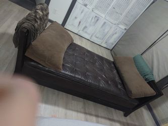 Daybed brown leather