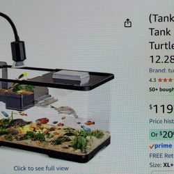 Turtle Tank Starter Kit, Bottom Drainage, Multi Function Areas