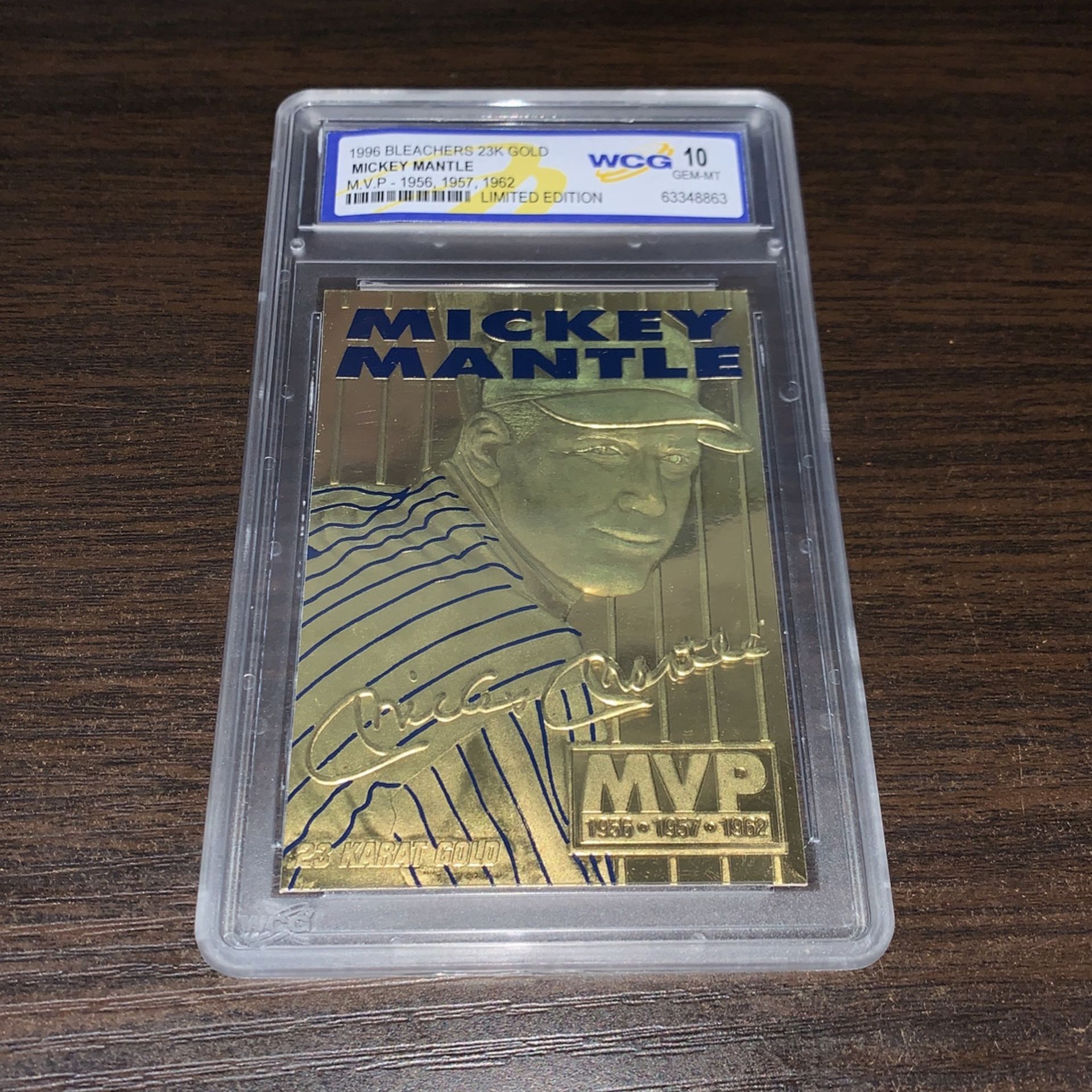 1996 Bleachers 23k Gold Mickey Mantle WCG 10 Gem-MT