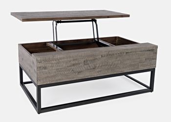 East Hampton Distressed Grey Lift Top Cocktail Table