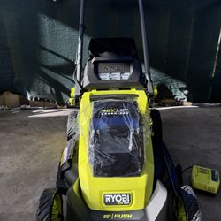NEW IN AN OPEN BOX RYOBI 40 V HP Hi Performance Advanced Technology 20" INCH BRUSHLESS PUSH MOWER, MORE POWER THAN 150 cc GAS MOWER. VERY LIGHT AND QU